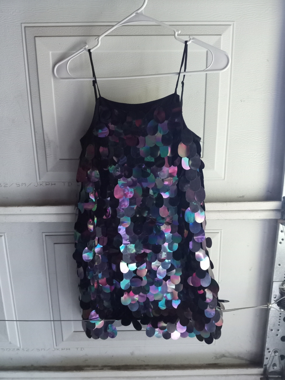 Milly Minis Black Dress with Iridescent Sequin Discs